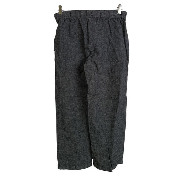 Eileen Fisher Pants Womens XXS Black Organic Linen Tencel Pull On Elastic Waist - Picture 2 of 9